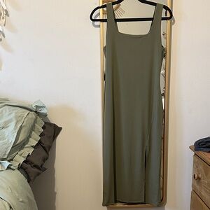Fashion Nova Olive Green Midi Dress